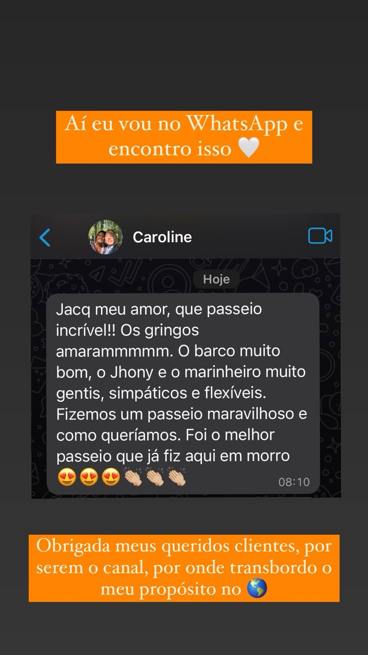 “Foi o melhor passeio que já fiz aqui em Morro”