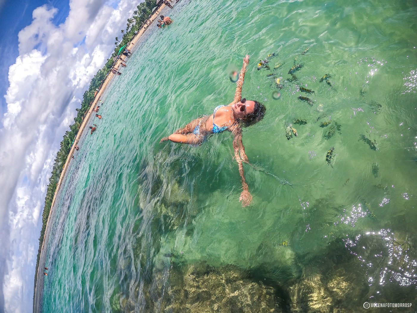 Snorkeling entre peixes nas piscinas naturais