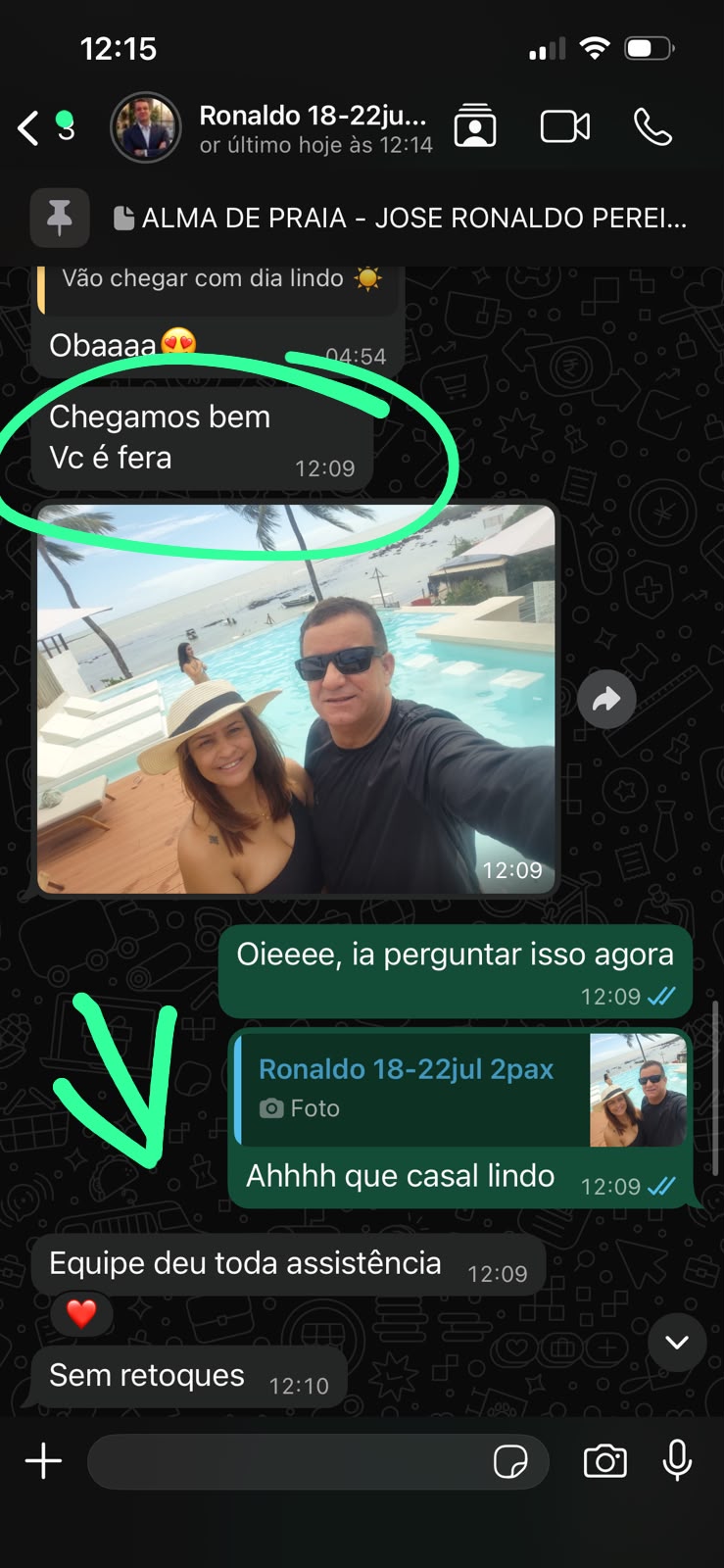 “Equipe deu toda assistência” — casal em julho